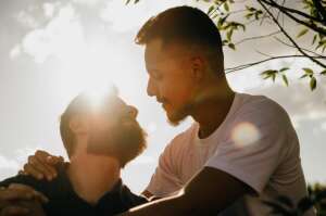 Gay couple blending limerance 