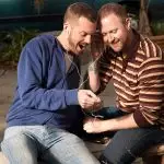 Gay Couple listening to iPod